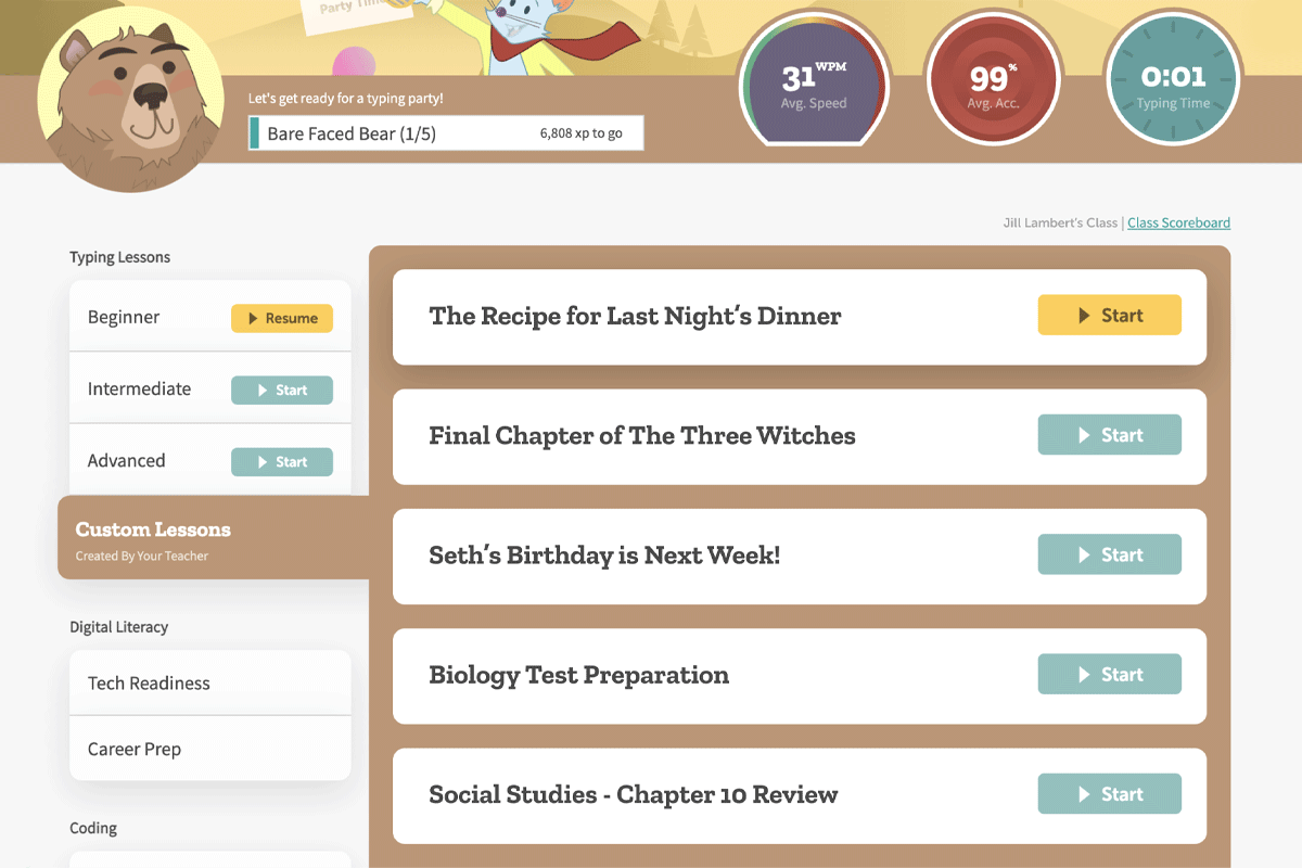 Custom Lessons